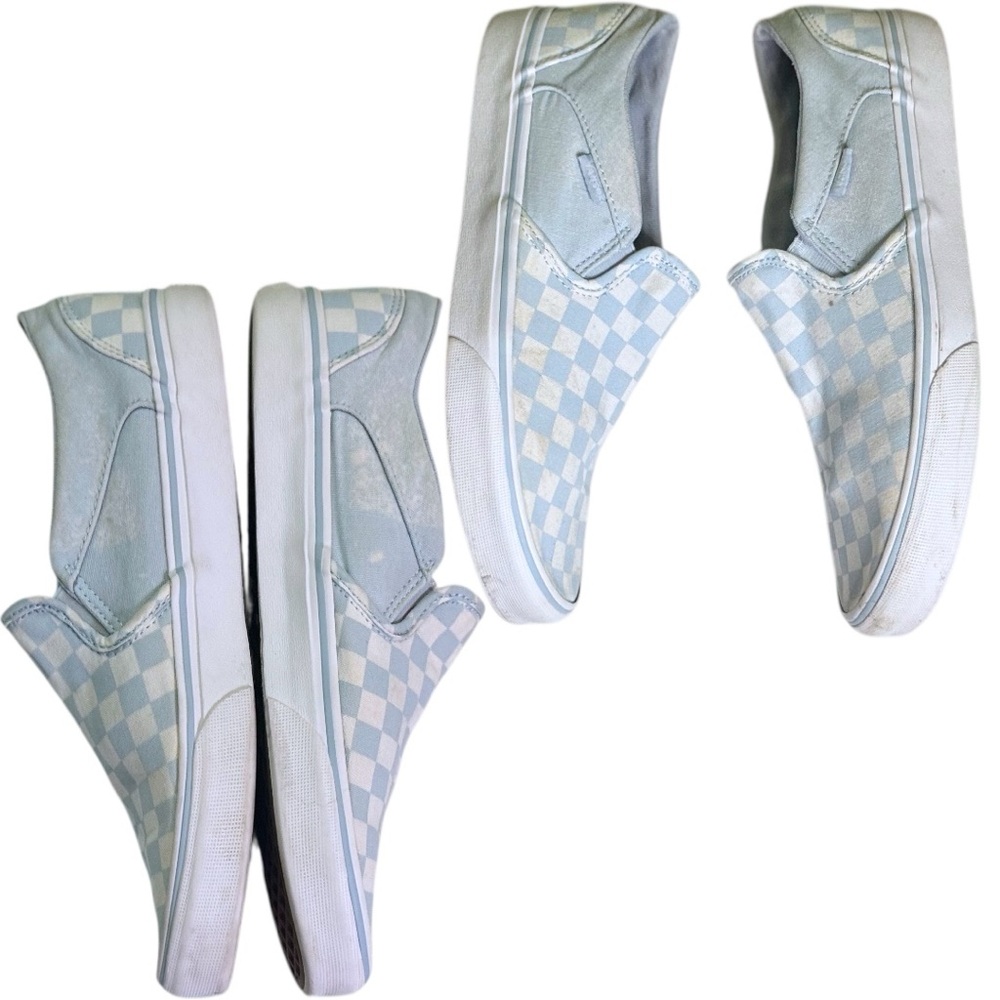 Women’s Vans Asher Slip On Shoe Lot - Black Blue Checkered & Pearl Size 10-11 - Picture 8 of 16